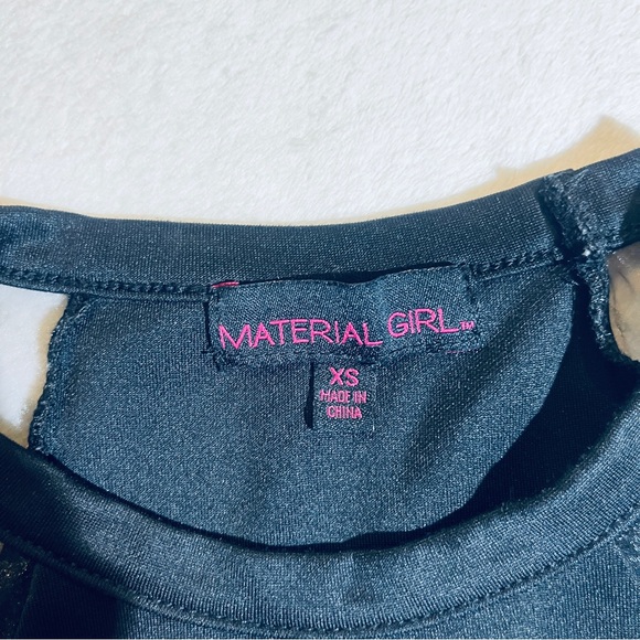 Material Girl Black Sleeveless Top with Mesh Detail - Picture 4 of 6